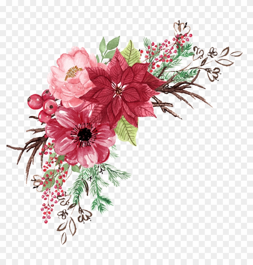 Watercolor Flowers Free Matting Vector Free Download