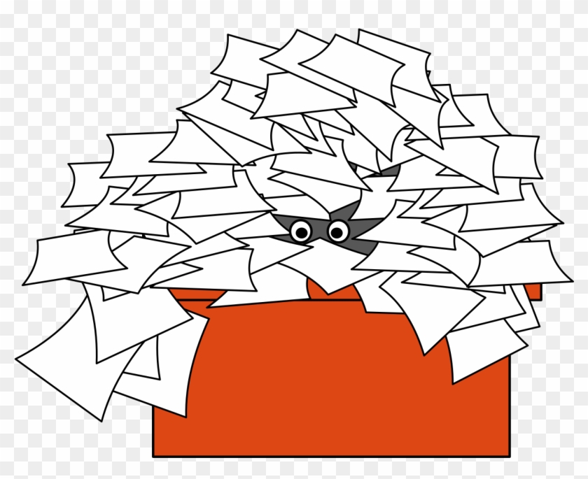 File Busy Desk Svg Piles Of Paper Clipart Hd Png Download