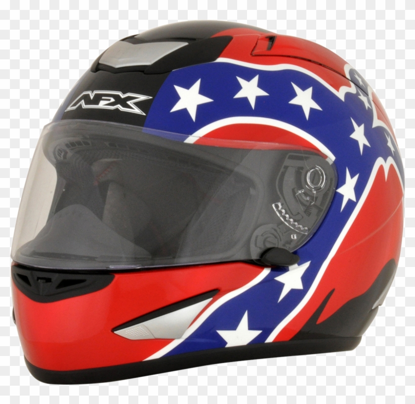 Afx Red Unisex Rebel Flag Motorcycle Full Face Riding - Motorcycle