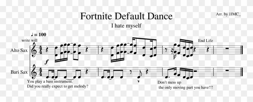 Fortnite Default Dance For Alto And Bari Sax Sheet Trumpet For