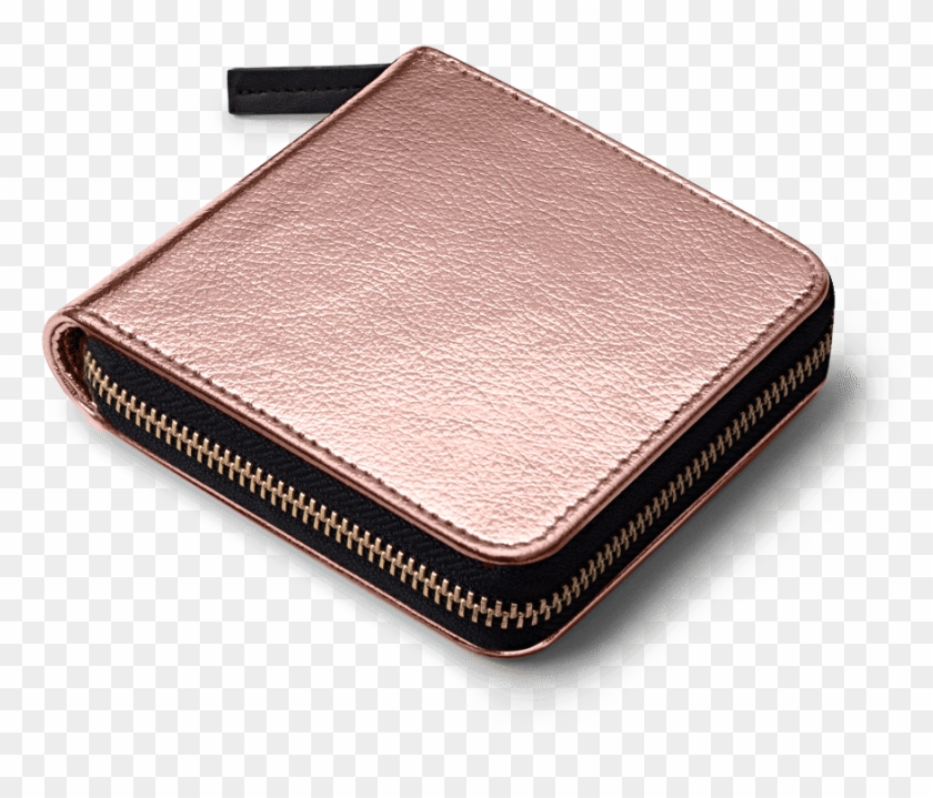 Dailyobjects Rose Gold Metallic Zip Wallet Buy Online - Wallet, HD Png