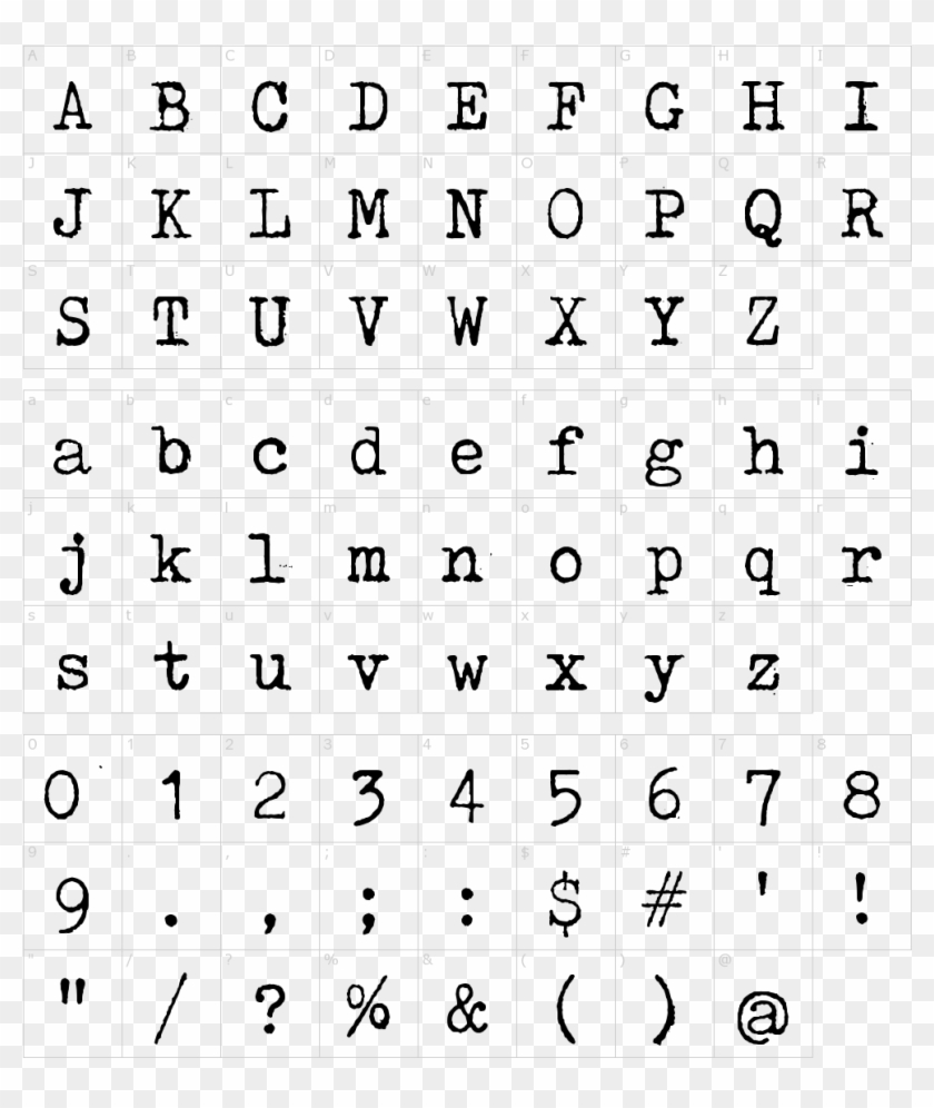 Font Characters Typewriter Font Numbers, HD Png Download 1000x1150 (127622) PinPng