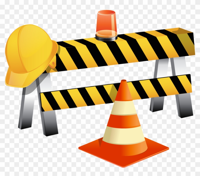Clip Art Vector Flagger Working On Road Construction Road