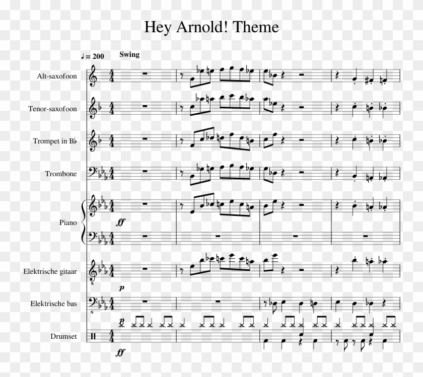 Hey Arnold Theme Sheet Music 1 Of 9 Pages Hey Arnold Theme Sheet Music Hd Png Download 827x1169 1576079 Pinpng