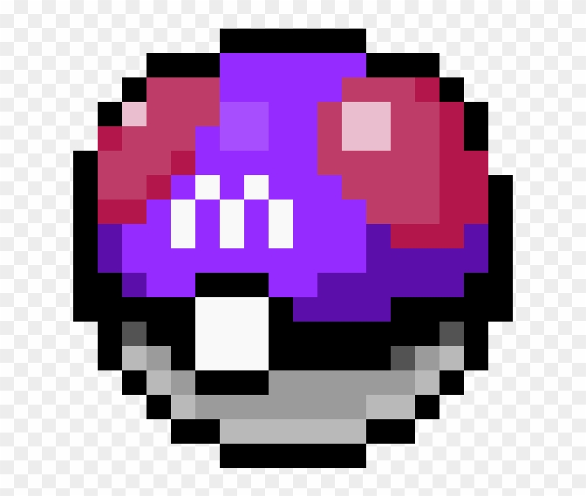 Pixel art Poké Ball, pokeball pixel art, png