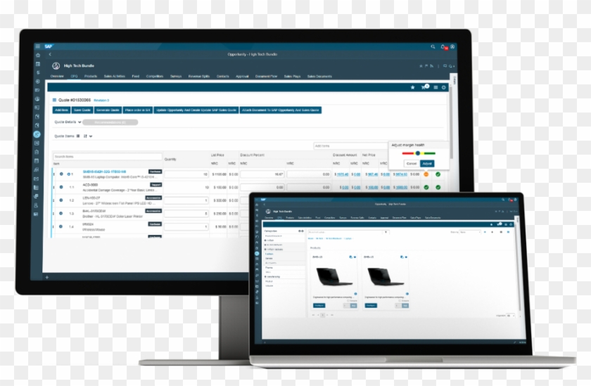 Computer Monitors Displaying Cpq Software - Sap Erp, HD Png Download ...