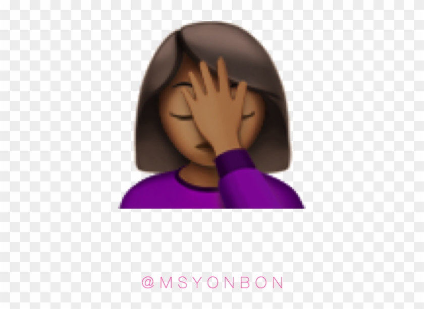 Black Girl Hand Over Face Emoji - Smh Emoji, HD Png Download 