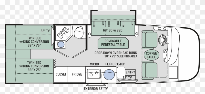 2019 Axis 24 1 Floor Plan Thor Axis Rv Floor Plans, HD