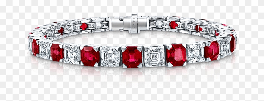 A Classic Graff Emerald Cut Ruby And Diamond Bracelet - Bracelet, HD ...