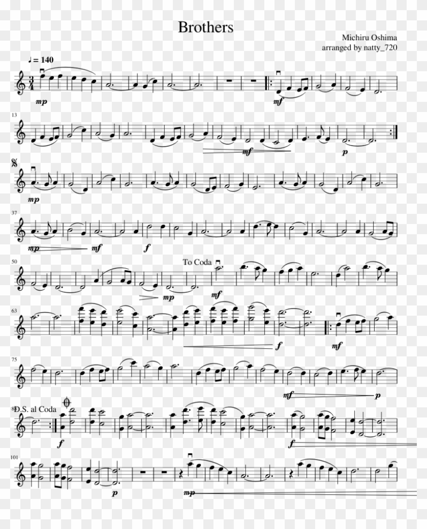 Brothersfullmetal Alchemist Violin Happier Saxophone Sheet Music, HD Png Download 850x1100
