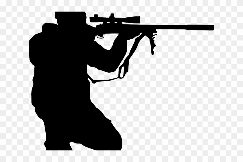 Drawn Snipers Hunting Rifle - Silhouette Sniper, HD Png Download ...