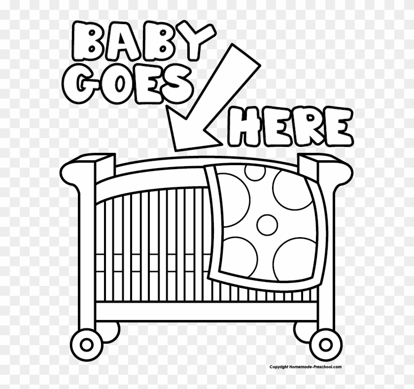 Crib Drawing Baby Bed Baby Crib Clipart Black And White Hd Png