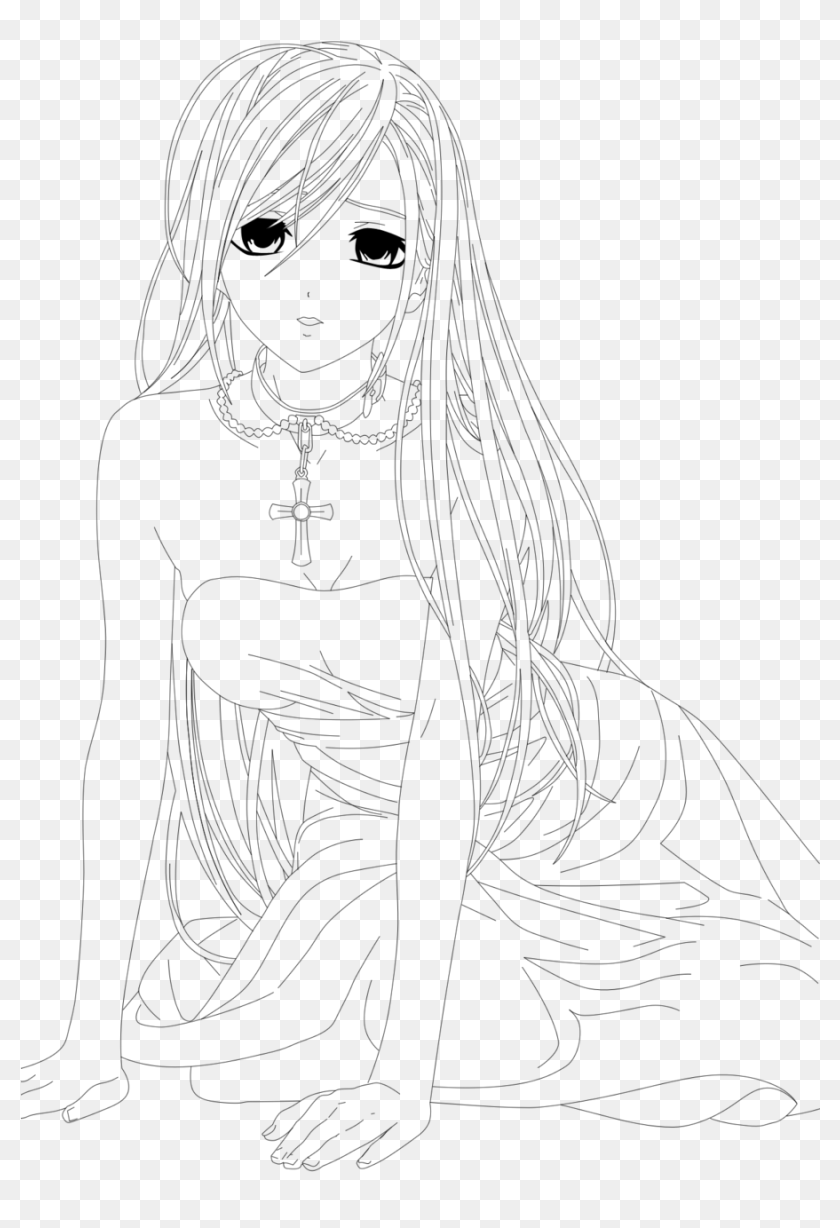 Rosario Vampire Moka Coloring Pages 20 By Marcus   Line Art, HD Png ...