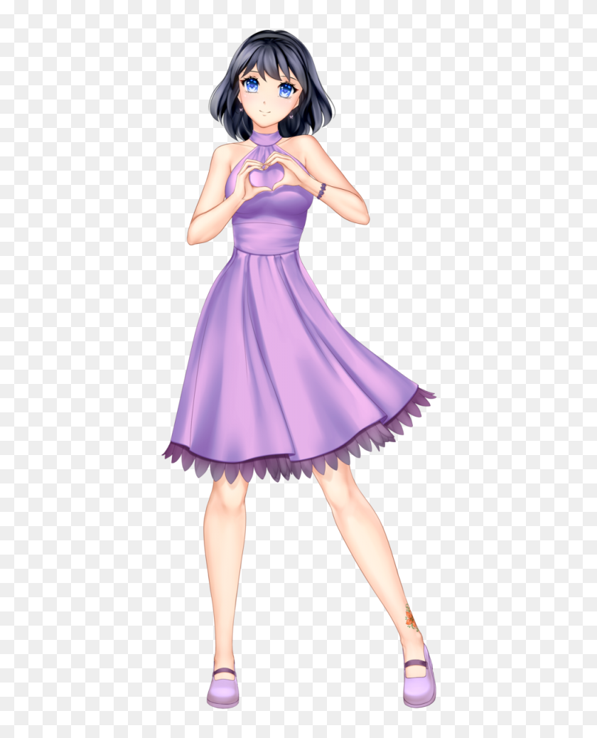 Anime Girl With Black Hair Short Hair Himari Kobayashi