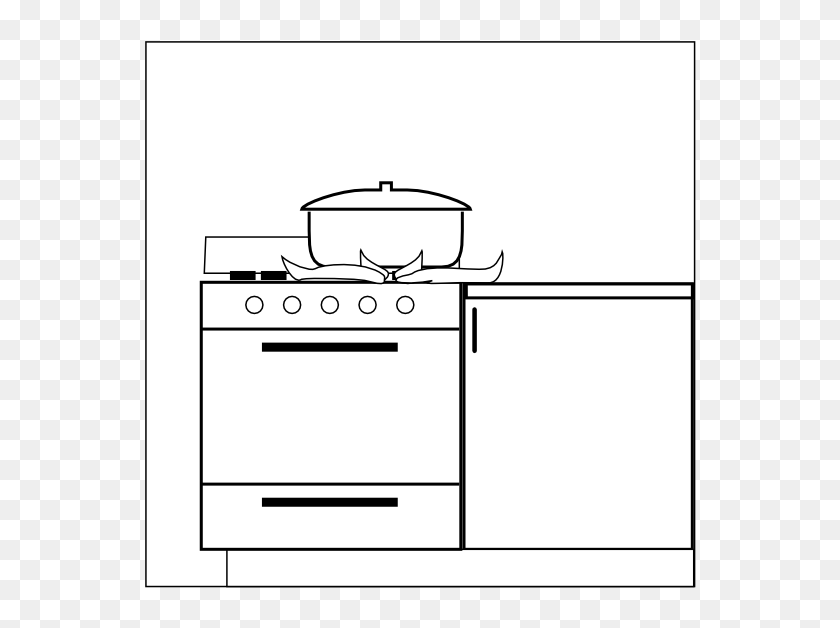 Pot On Stove Drawing, HD Png Download 555x718 (2572941) PinPng