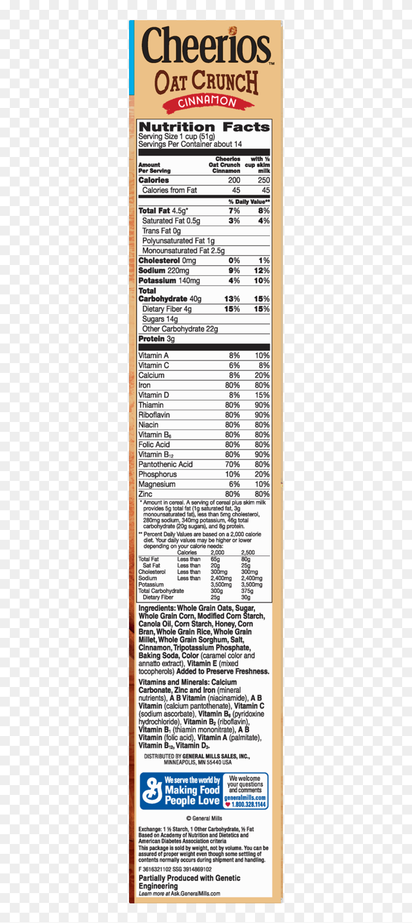 Cheerios Oats Nutrition Information Pack Cheerios Oat Crunch Cinnamon Family Size Cereal - Cheerios Oat