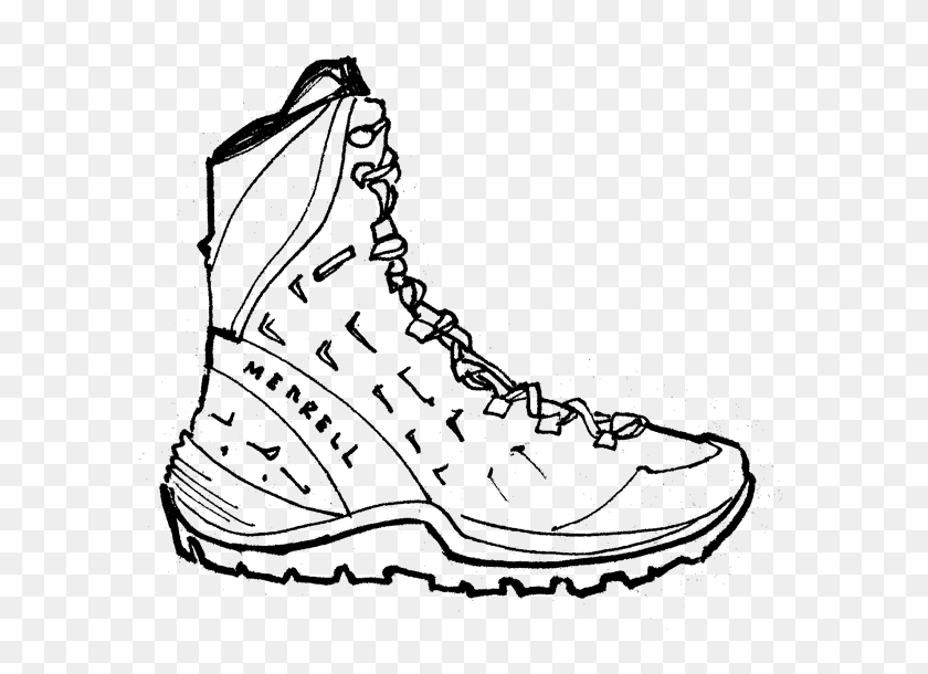 Outdoor Drawing Hiking - Work Boots, HD Png Download - 600x600 ...