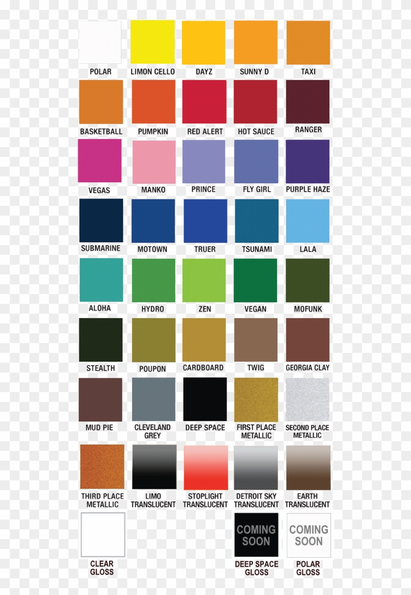 Gloss Paint Color Chart