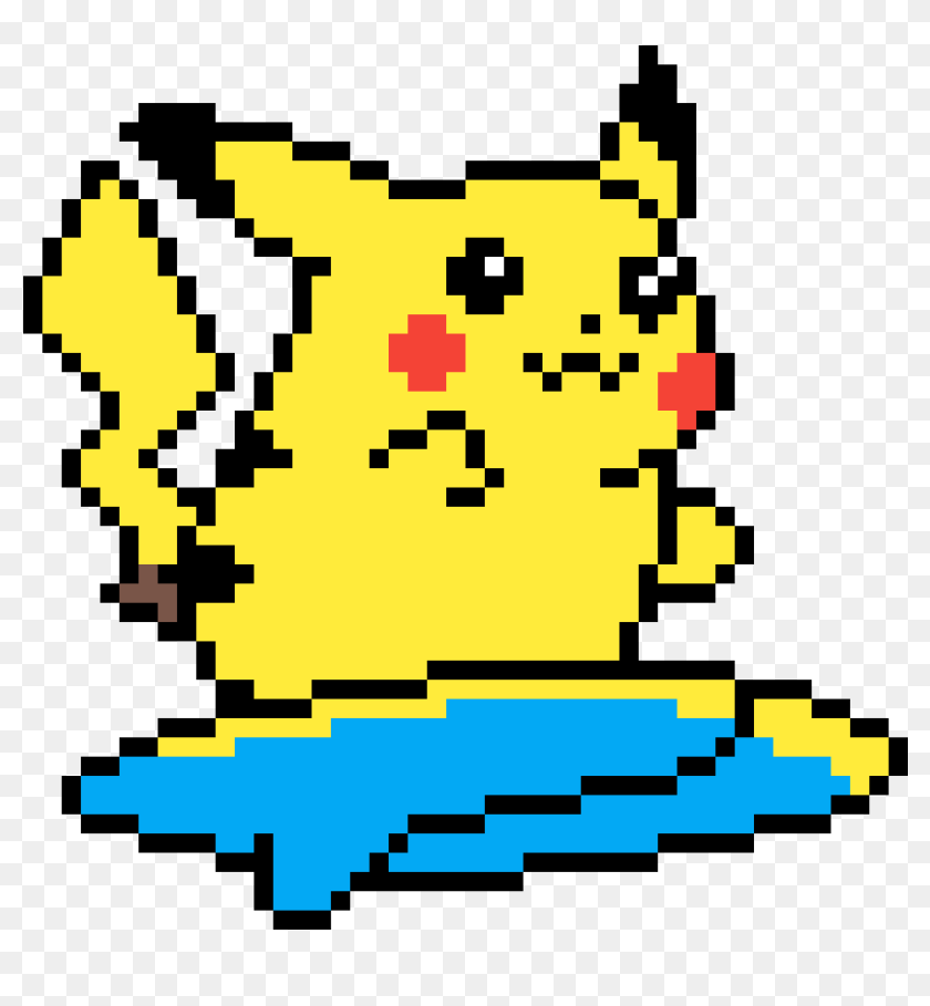 Surfing Pikachu Pokemon Pixel Art Png Transparent Png.