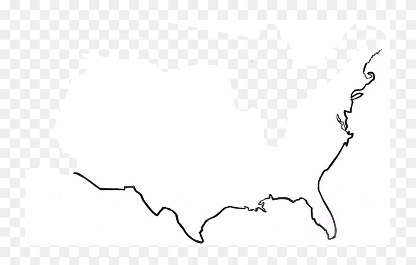 United States Map Outline Illustration - 277 2772094 United States Map Outline Illustration Hd Png Download