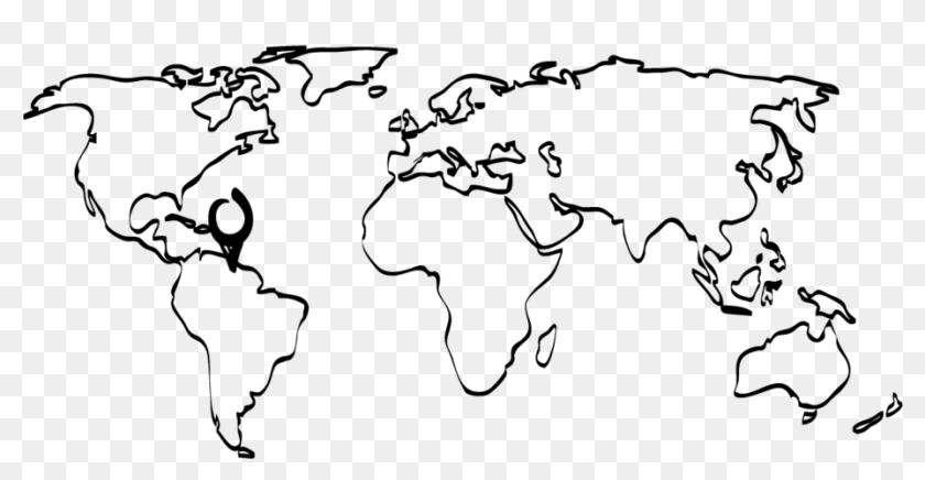 Simple World Map Tattoos Png Download Outline World Map With Continents And Oceans Transparent Png 918x433 Pinpng
