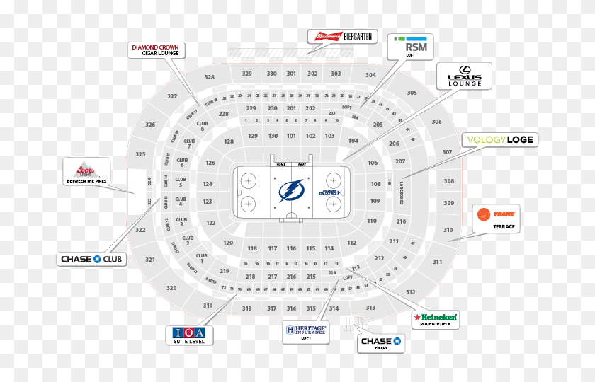 Amalie Arena Seating Chart & Map