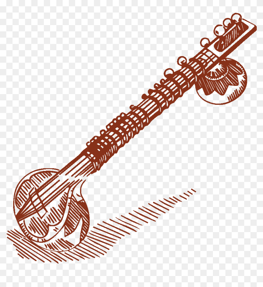 What Is “sitar” Sitar Outline, HD Png Download 835x835 (2844072