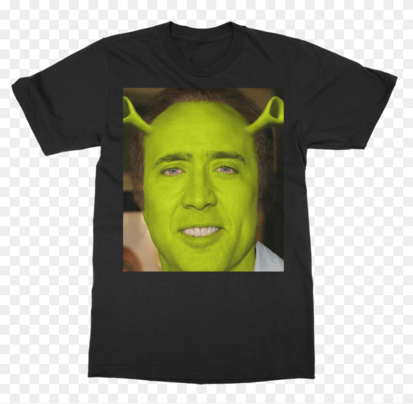 Nicolas Cage As Shrek classic Adult T-shirt - Nicolas Cage, HD Png Download...