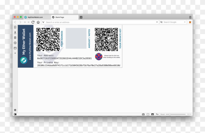 Я ключ qr код. Ethereum paper Wallet Generator.