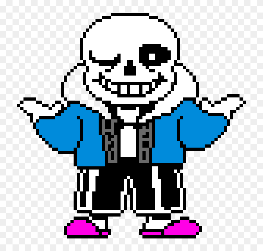 Download HD Sans Battle Sprite - Undertale Sans Pixel Art Grid Transparent  PNG Image 