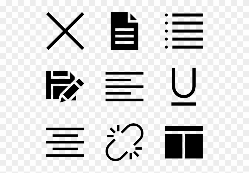 Text Editor Symbols - Text Edit Icon Set, HD Png Download - 600x564 ...