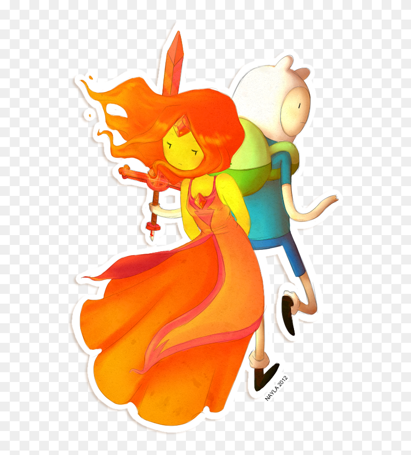 Princesa Flama Png - Adventure Time Finn And Flame Princess Fanart, Transpa...
