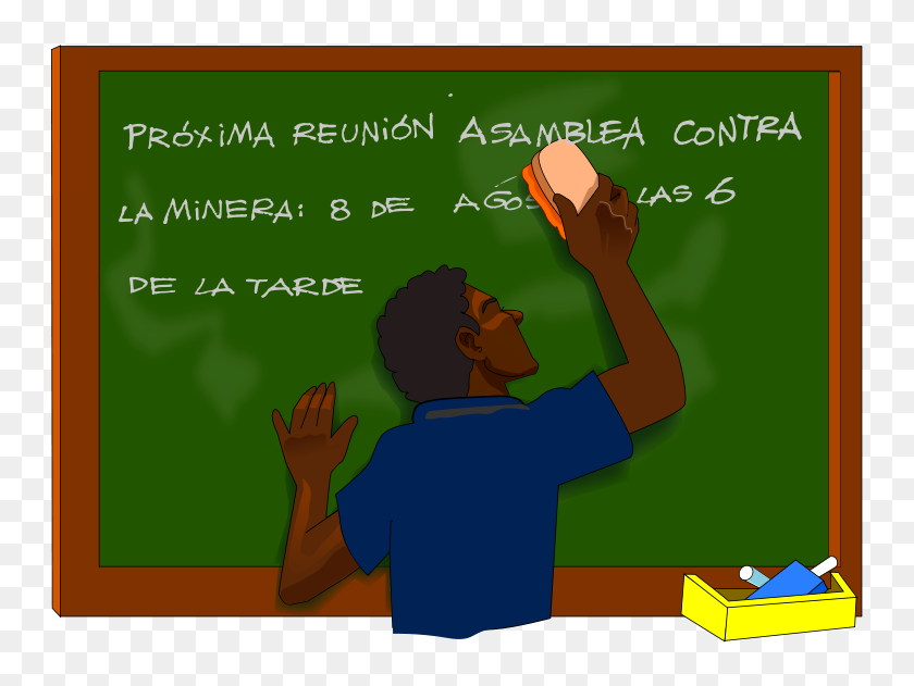 Free Student Erasing Blackboard Clip Art Erase The Board Cartoon, HD