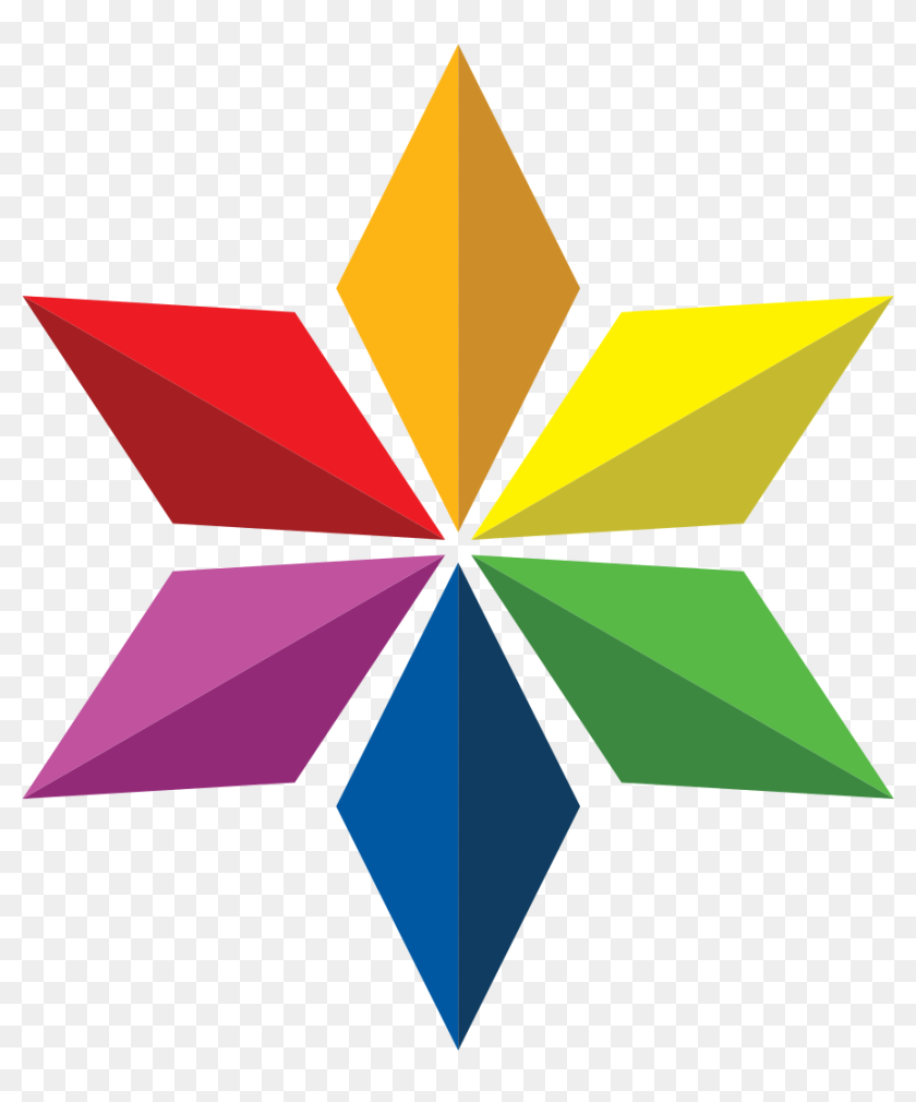 Six Pointed Diaspora Star In Rainbow Colors - Six Point Star Png ...