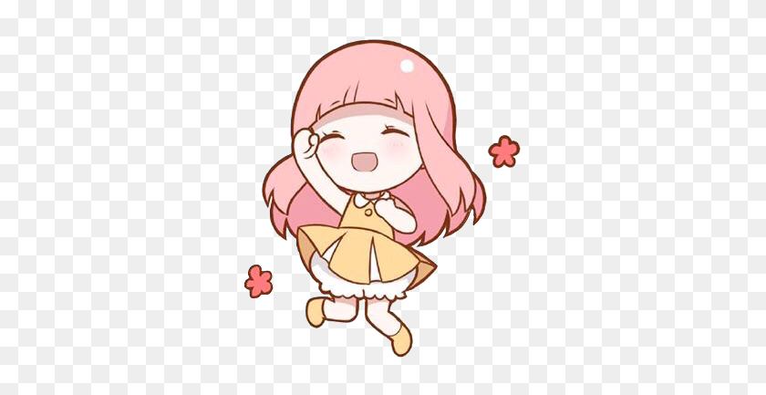 Anime Manga Boy Girl Kawaii Black Happy Cute Cartoon Characters Drawing Hd Png Download 307x353 Pinpng