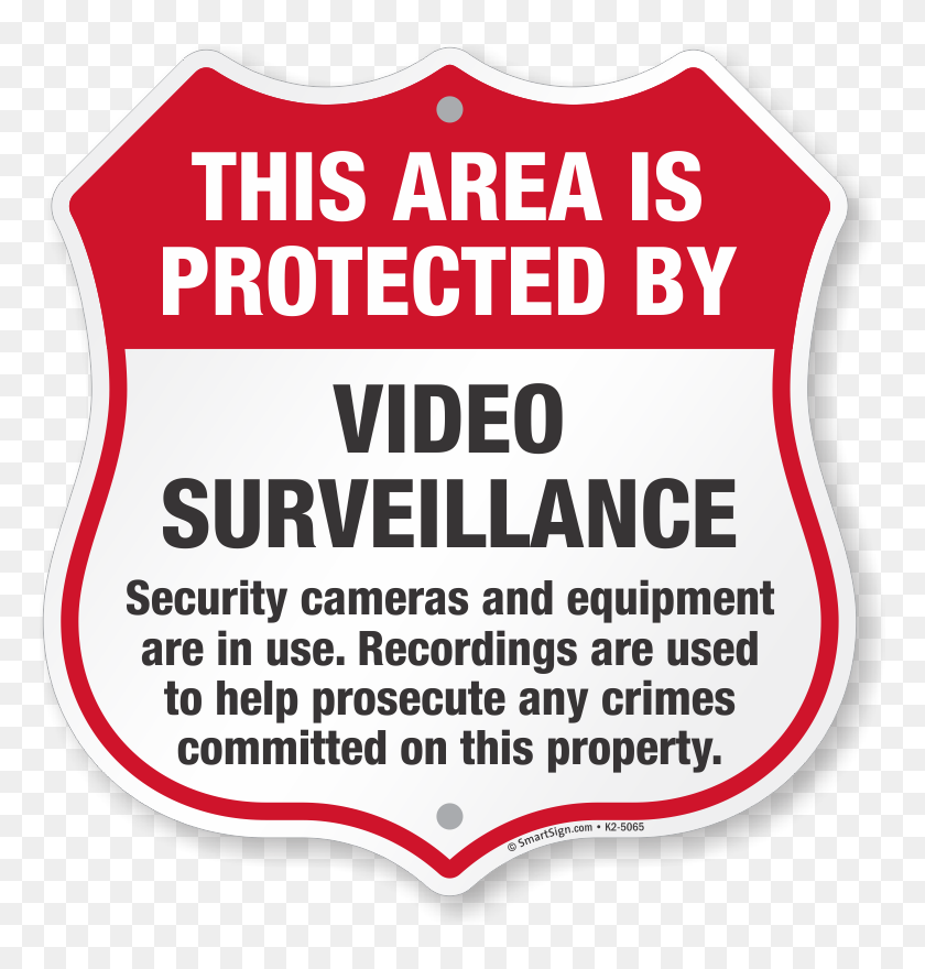 Video Surveillance Security Cameras In Use Shield Sign Circle, HD Png