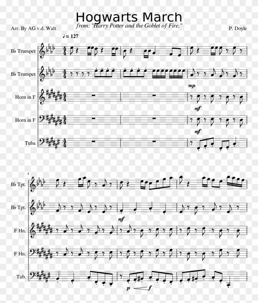 Hogwarts March Sheet Music For Trumpet French Horn Bee Swarm