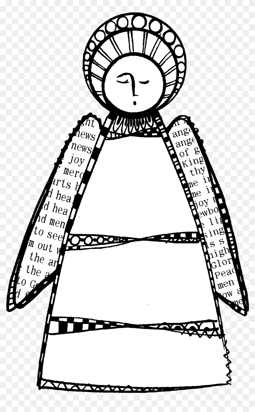 Christmas Angel Outline Free Digi Stamp Illustration Hd Png Download 1053x1569 3872720 Pinpng