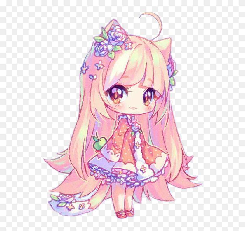 cute chibi anime cat girl