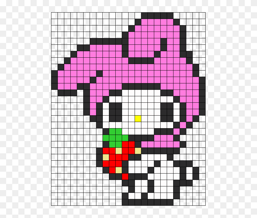 My Melody Perler Bead Pattern / Bead Sprite - My Melody Pixel Art, HD