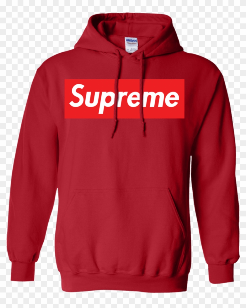 Supreme Box Logo Hoodie G185 Gildan Pullover Hoodie - Juice Wrld Red Hoodie,  HD Png Download - 1024x1024 (#413586) - PinPng