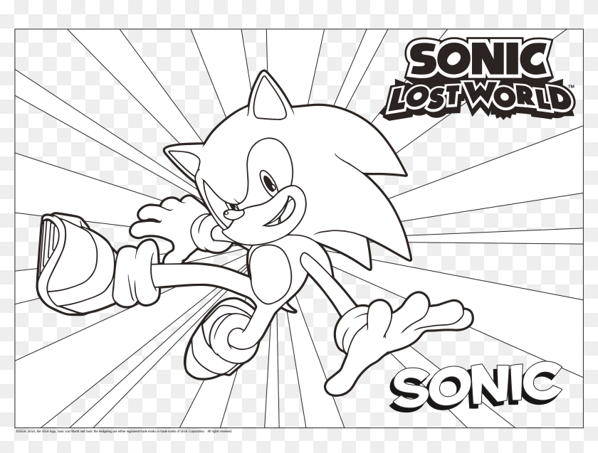 Free Coloring Pages Of Super Sonic Emeralds - Sonic Desenho Para Colorir,  HD Png Download, free png download