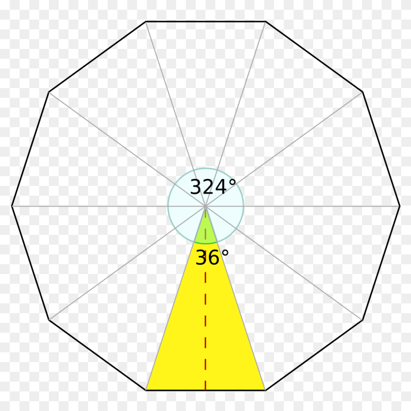 Golden Triangle In Decagon Decagono Aureo, HD Png Download