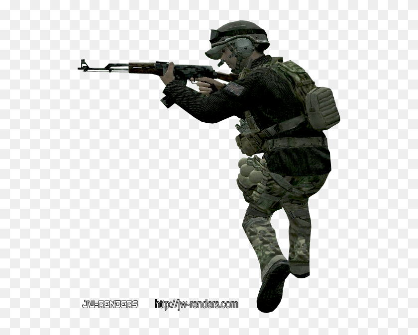 12 Sas Assaultrifle Walking Render - Png Cod 4, Transparent Png ...