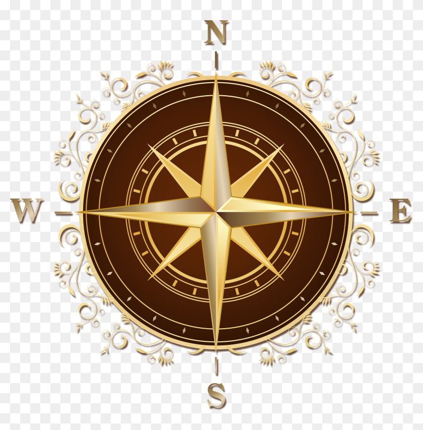 Compass Transparent Images - Compass Rose Black Background, HD Png Download...