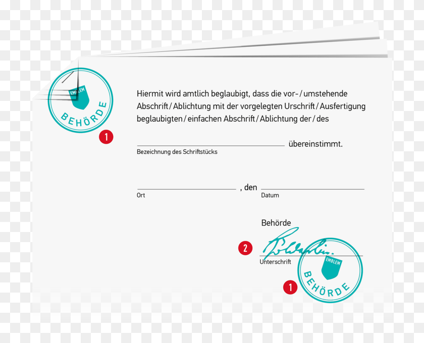 Certified Copy From A German Public Authority Beglaubigte Kopie, HD