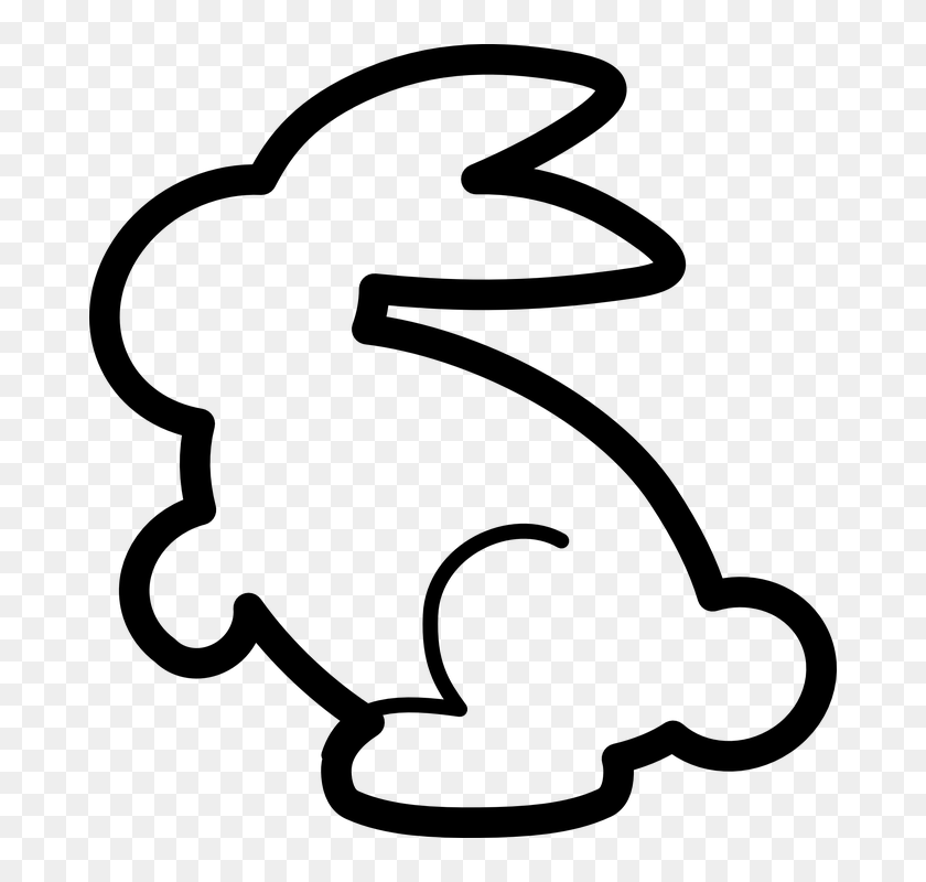 Download Bunny Outline Easter Cutout Cookie - Easy Easter Bunny ...