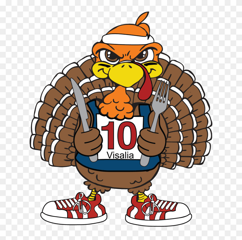 Turkey Trot Visalia Cartoon, HD Png Download 640x753 (4662502