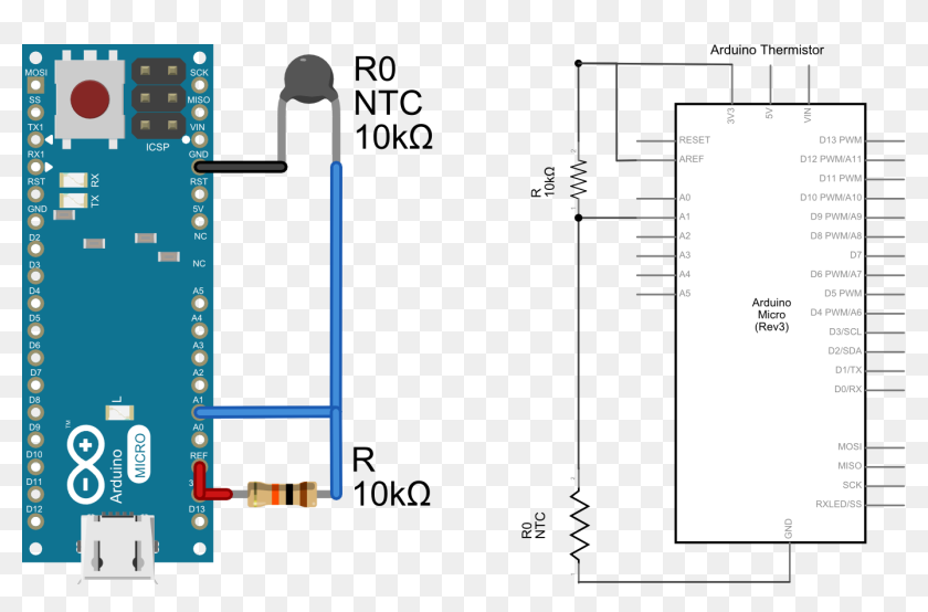 The Voltage Divider Circuit For Measuring Temperature Arduino