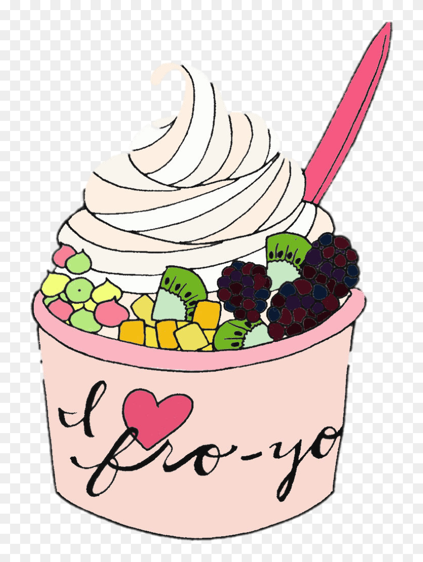 Greek Yogurt Cute Frozen Yogurt Clipart, HD Png Download 975x1308